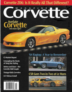 CORVETTE MAGAZINE 2002 NOV - AVELATE RETRO, '64 RAGTOP, C5 NITROUS, DELMO&DAVE